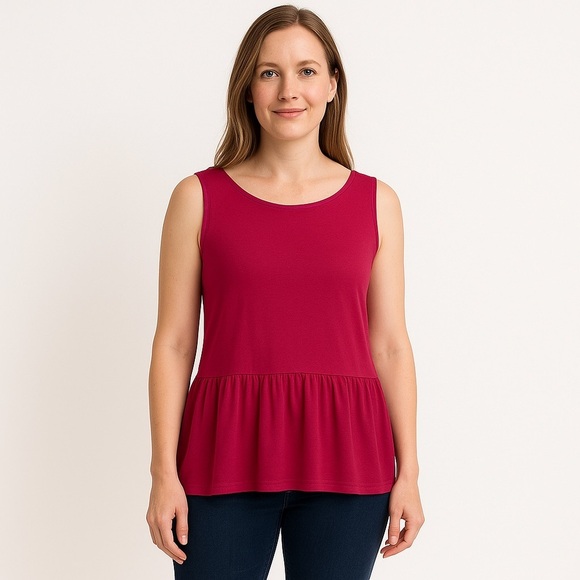 Zara Zipper Back Peplum Top, Size M - Picture 1 of 7